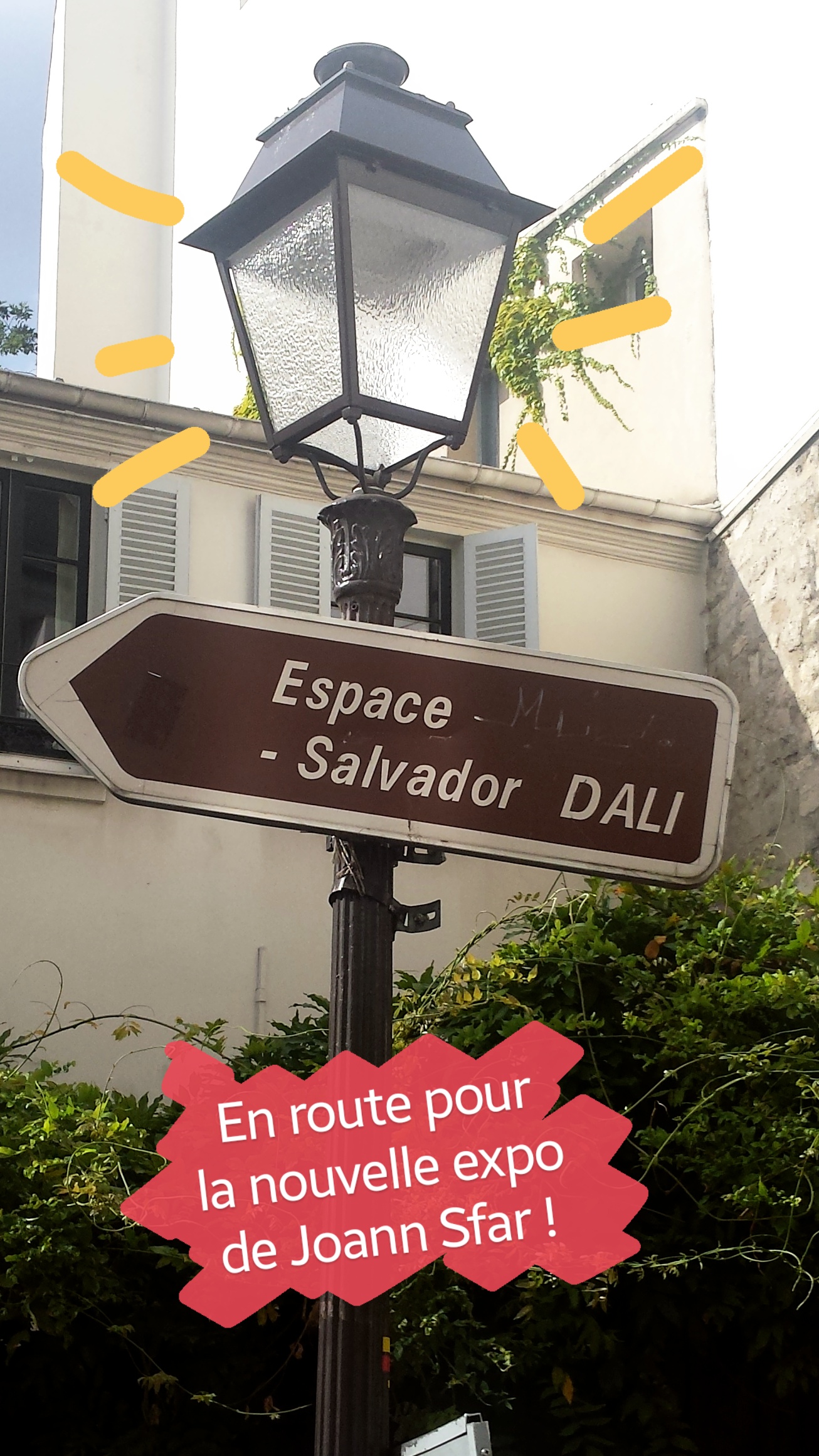 instagram, en route pour l'Espace Dali, pour l'xpo Joann Sfar