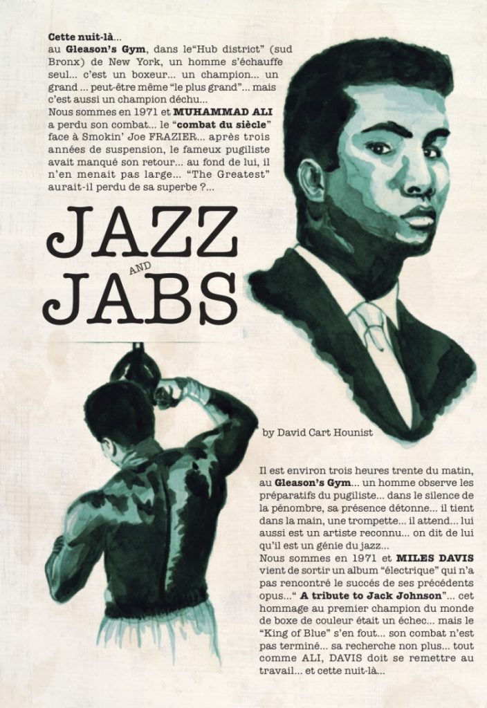 La planche 1 de la BD Jazz and Jabs par Dave Cart Hounist